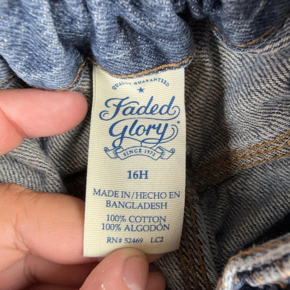 VTG Y2K Faded Glory Jeans Boys 16 Husky Blue Relaxed Straight 29x26 Pull On